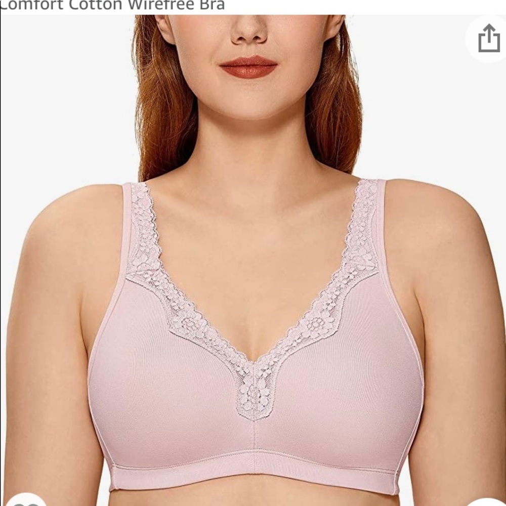 Pink Delimira Wirefree Plus Size Bra. NWT